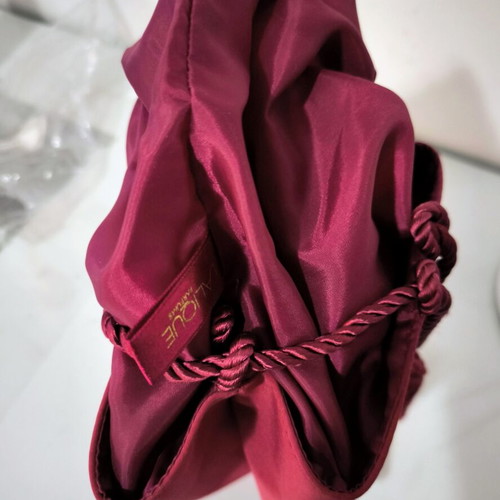 Lalique Super Model Red Burgundy Silk Tassel Handbag