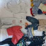 Σετ βρεφικά ρούχα σαν καινούργιο, 52 τεμάχια για 6-12 μηνών, καλοκαιρινά και χειμωνιάτικα