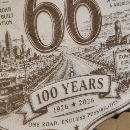 Route 66 100 Years Wooden Anniversary Decoration