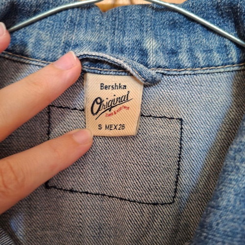 Bershka women's denim vest used, size S, blue