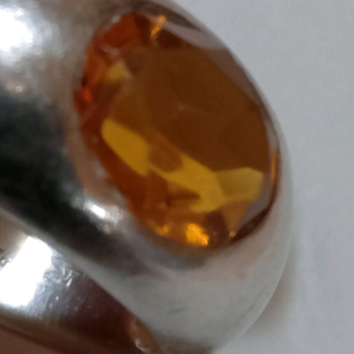 Silver ring 925 like new with orange stone
