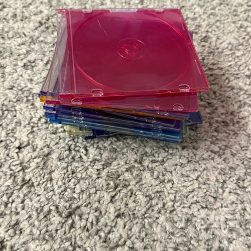 CD DVD cases used, pack of 16 transparent colorful covers