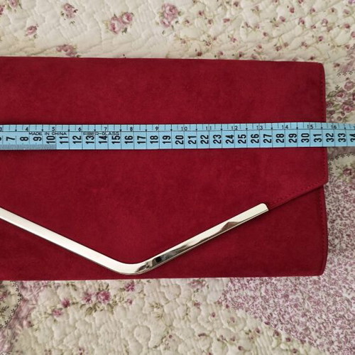 Vintage red suede envelope bag like new