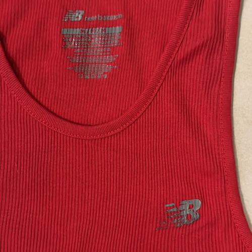New Balance ribbed tank top, red, cotton blend, size M