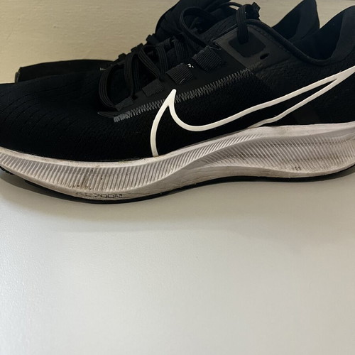 Nike Pegasus running shoes, black and white, size 44.5