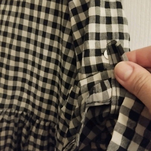 Checked dress used, one size, black and white
