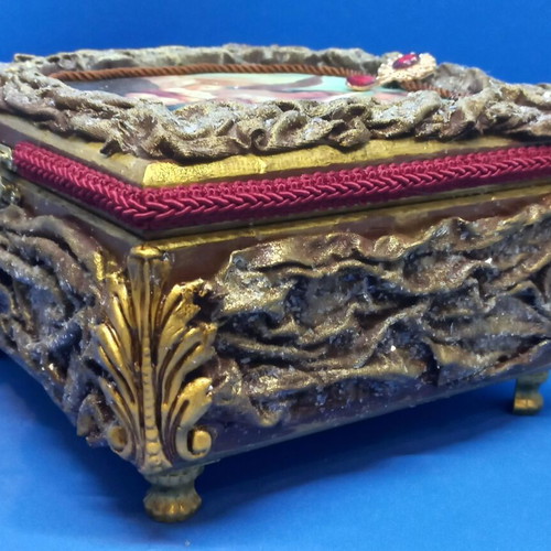 Christmas wooden box with decoupage technique new 20×20×12 cm