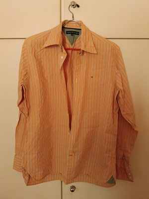 Tommy Hilfiger shirt like new, white and orange, size M