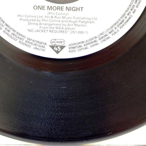Phil Collins One More Night & I Like The Way 7'' vinyl used, pop