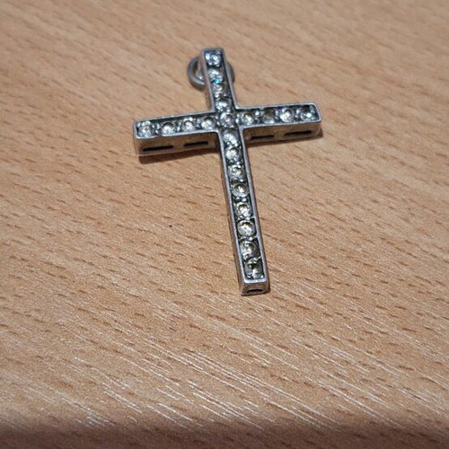 Silver cross 925 with zircon and 34 cm chain new