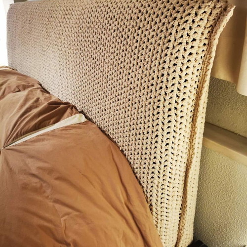 Knitted handmade bed headrest cover new, custom dimensions