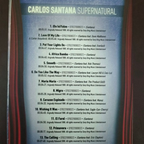 Carlos Santana Supernatural CD like new