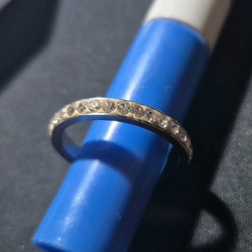Eternity ring stainless steel with zirconia like new, size 19