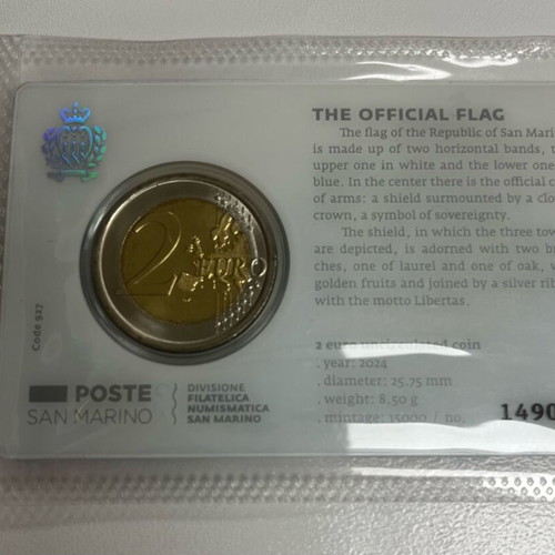 Coincard San Marino 2024 two euro BU uncirculated in sleeve