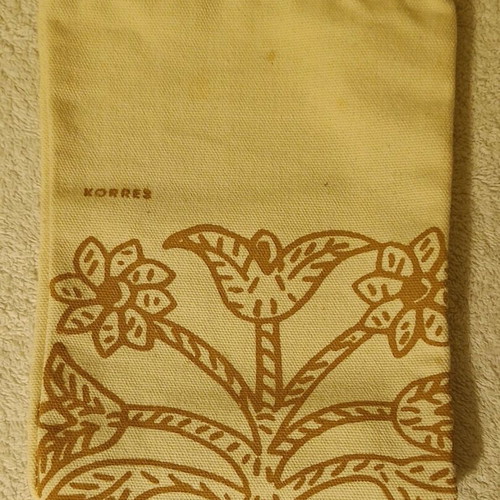Korres fabric pouch beige with design like new