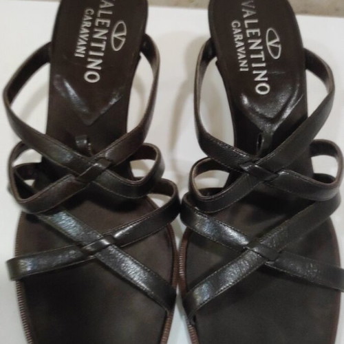 Women's heeled sandals, 7 cm heel height