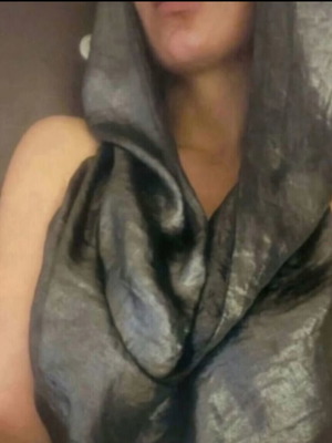 Silver Italian blouse with hood, black