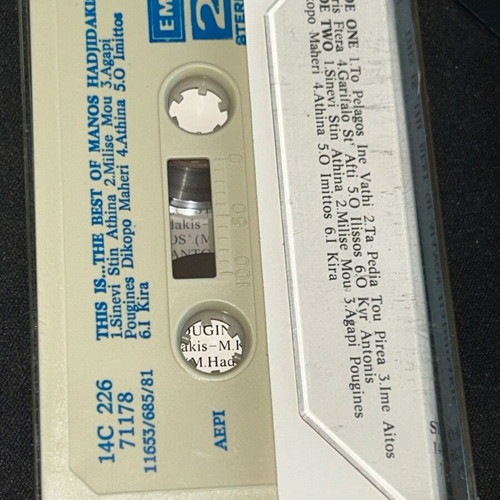 This Is...The Best of Manos Hadjidakis instrumental cassette EMI Greece