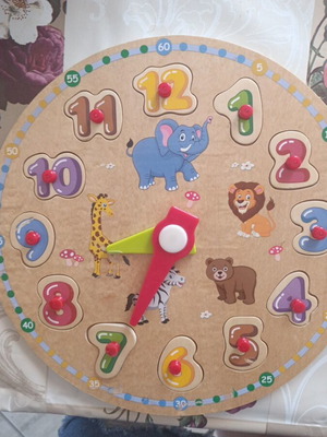 Wooden Toy Clock like new