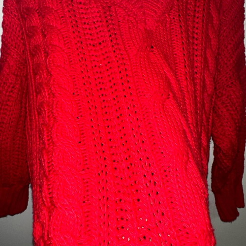 Knitted red one size sweater used