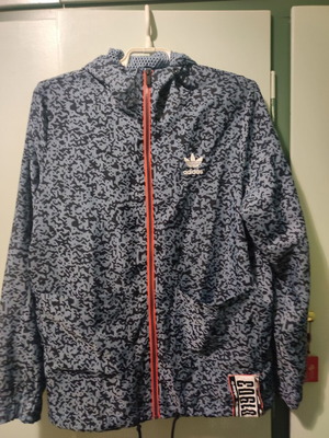 Adidas windbreaker like new, size 32, black-blue