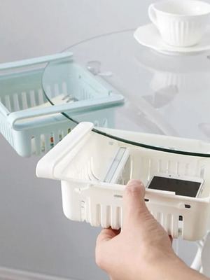 Adjustable plastic storage basket for fridge new