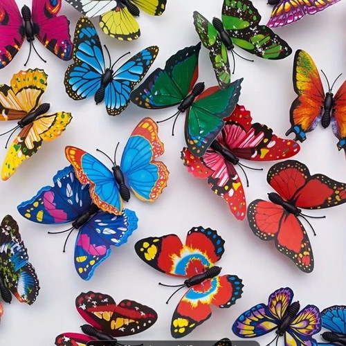 3D Butterflies Set of 25, Colorful, 6.99 cm, New
