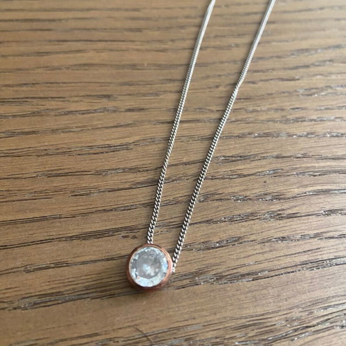 Ti Sento Milano necklace silver 925 with rose gold and zirconia like new