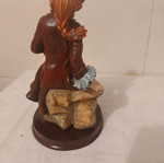 Terracotta figurine on wooden base new