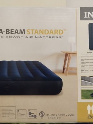Intex Dura Beam Standard Classic Downy Air Mattress like new