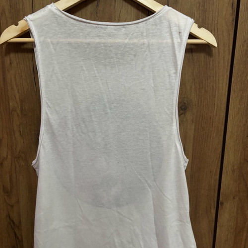 Tally Weill white sleeveless blouse used, size L with large armhole