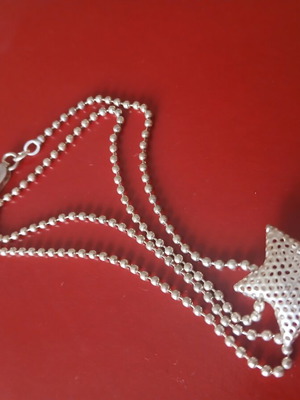 Silver necklace 925, 44 cm with pendant, like new