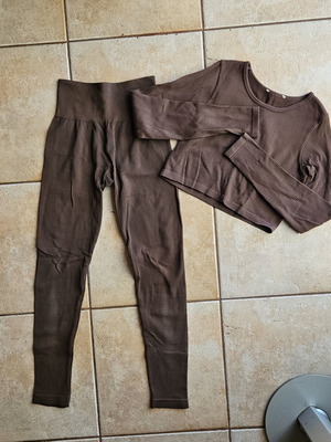 Pull & Bear brown sports set like new, high-waisted leggings XS/S