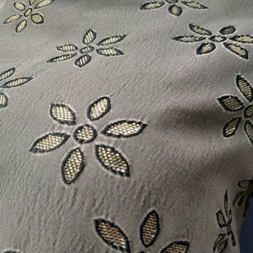 Rococo blouse new with gold flowers, size S, khaki