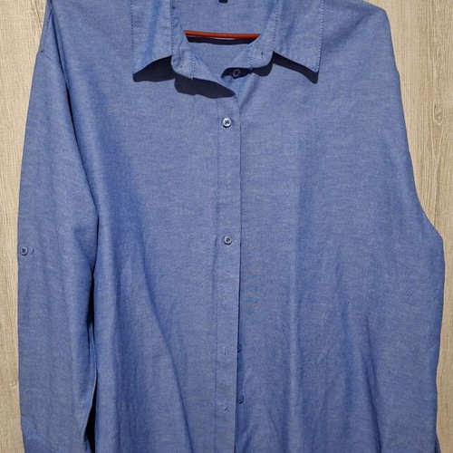 Women's set with shirt and elastic waist pants, like new, blue, L/XL