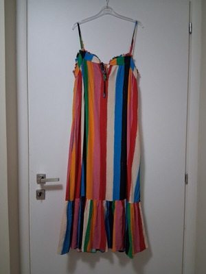 Karavan πολύχρωμο φόρεμα viscose ένα μέγεθος σαν καινούργιο χωρίς ζώνη