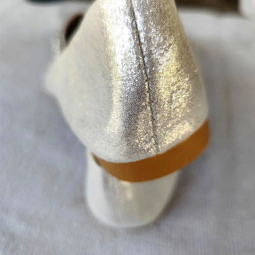 Ballerina shoes silver size 40 new embroidered with strass