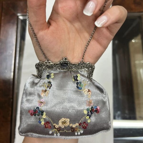 Vintage handbag like new, gray multicolor, handheld