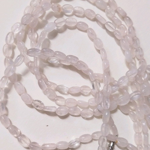 Rose quartz necklace new, 190 cm length, multiple strands