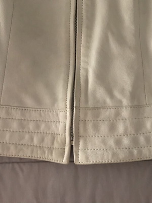 White leather women's jacket, slim fit