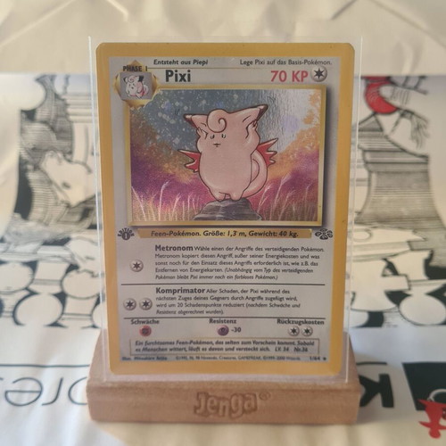 Pixi 1st Edition Jungle Holo card used, German