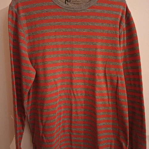 GAP men's long-sleeve spring shirt medium like new, gray orange