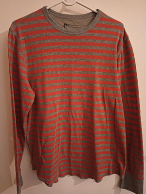 GAP men's long-sleeve spring shirt medium like new, gray orange