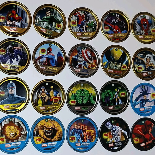 Metal Marvel Cheetos Tazos used caps