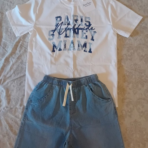 Boys' set, white and blue, age 16