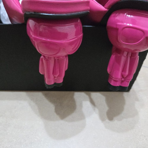 Karl Lagerfeld Ikon Heel Padded 2-Strap Sandal size 37 like new, pink