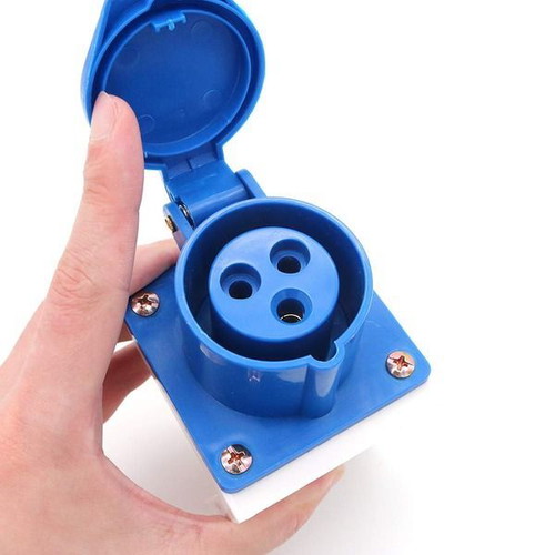POFET industrial surface mount socket 16 A 220–250 V 3-pin IP44 blue, set of 2