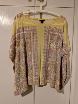 H&M summer blouse used, multicolored yellow, size M