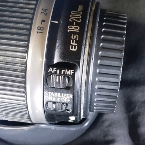 Canon 18-200 f3.5-5.6 IS lens used with filter and hood