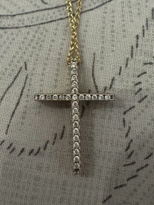 Gold cross 14 carat double-sided, new without chain